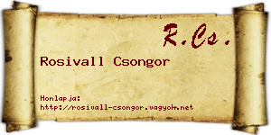 Rosivall Csongor névjegykártya